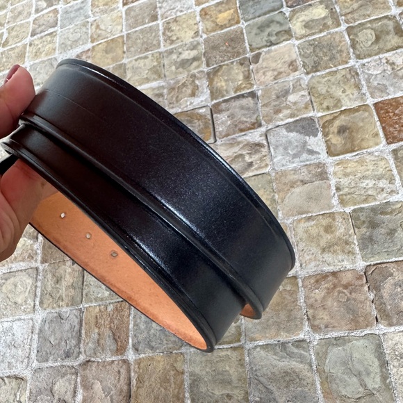 Men’s leather black belt - Picture 5 of 6